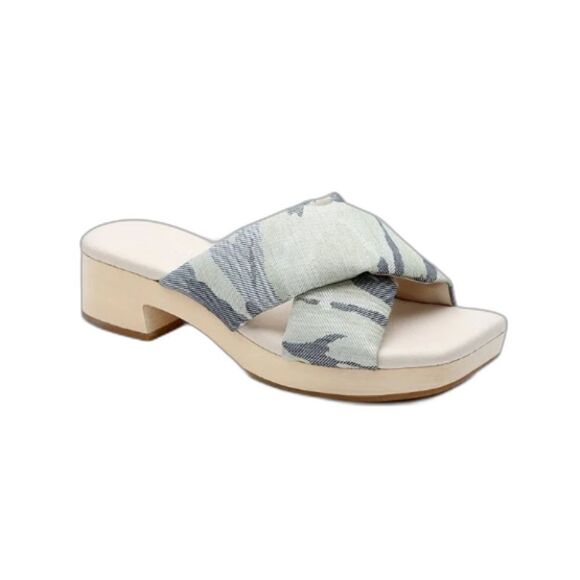 Sanctuary Sandals Women's Size 8 Camo Print Block Heel Cross Strap Slide NWOT - Picture 1 of 7